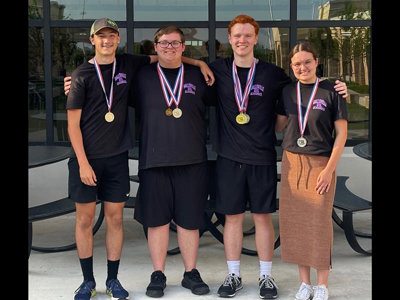 Calculator Regional Champions (l-r): Garrett Simmons, Evan Dunin, Brennen Ashley, Morgan Roberts
